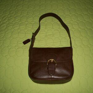 Vintage Coach Bedford Buckle Mahogany Dark Brown Shoulder Bag F7D4164